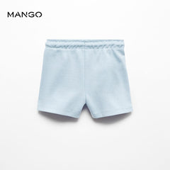 MANGO LIGHT BLUE ELASTIC WAIST SHORTS