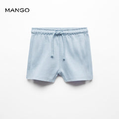 MANGO LIGHT BLUE ELASTIC WAIST SHORTS