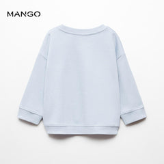 MANGO LIGHT BLUE POCKET COTTON SWEATSHIRT