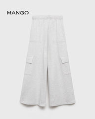 MANGO LIGHT GREY COTTON CARGO TROUSER 17084422
