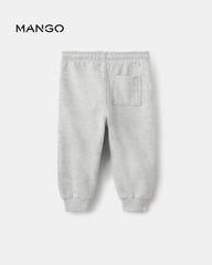 MANGO LIGHT GREY COTTON JOGGER STYLE TROUSER 17033289
