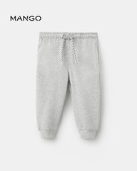 MANGO LIGHT GREY COTTON JOGGER STYLE TROUSER 17033289