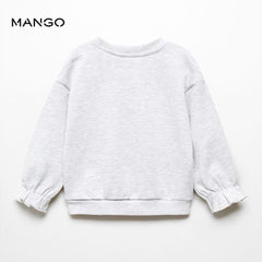 MANGO LIGHT GREY EMBROIDERED SWEASHIRT