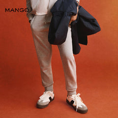 MANGO LIGHT GREY FRANCIA JOGGER STYLE TROUSER 77083271