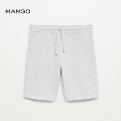 MANGO LIGHT GREY JOGGING BERMUDA SHORTS