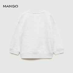 MANGO LIGHT GREY SHINE EMBOSSED SWEATSHIRT 77054769
