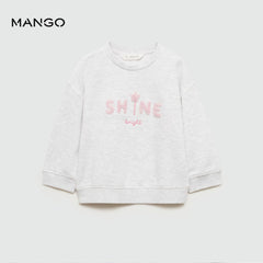 MANGO LIGHT GREY SHINE EMBOSSED SWEATSHIRT 77054769