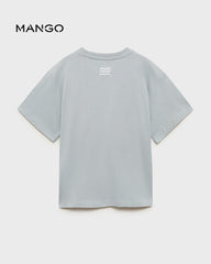 MANGO LIGHT GREY SURF PRINTED T-SHIRT