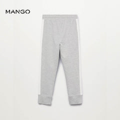 MANGO LIGHT GREY TRIMS COTTON JOGGER TROUSER