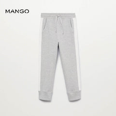 MANGO LIGHT GREY TRIMS COTTON JOGGER TROUSER