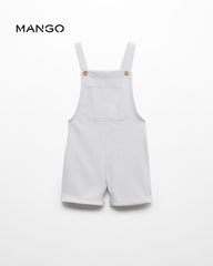 MANGO LIGHT PASTEL GREY COTTON DUNGAREE