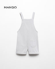 MANGO LIGHT PASTEL GREY COTTON DUNGAREE