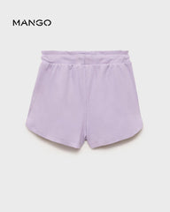 MANGO LIGHT PURPLE ELASTIC WAIST SHORTS