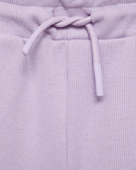 MANGO LIGHT PURPLE ELASTIC WAIST SHORTS
