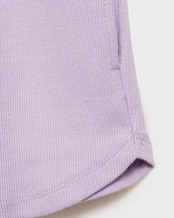 MANGO LIGHT PURPLE ELASTIC WAIST SHORTS