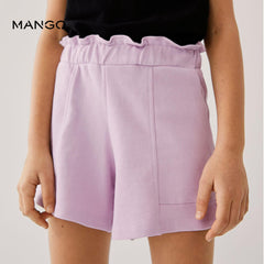 MANGO LIGHT PURPLE PAPER BAG KNITTED SHORTS