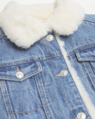 MANGO LISA DENIM JACKET WITH ECO DOWN LINING