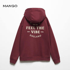 MANGO BURGUNDY FEEL THE VIBE HOODIE
