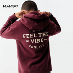 MANGO BURGUNDY FEEL THE VIBE HOODIE