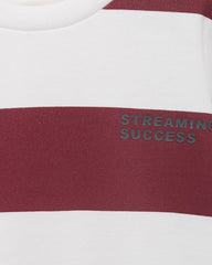 MANGO MAROON STRIPED STREAMING SUCCESS SWEATSHIRT