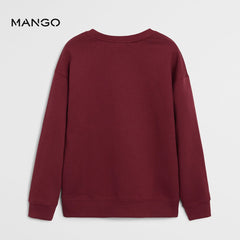 MANGO MAROON TIGER PRINT SWEATSHIRT