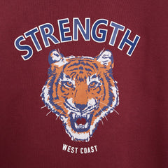 MANGO MAROON TIGER PRINT SWEATSHIRT