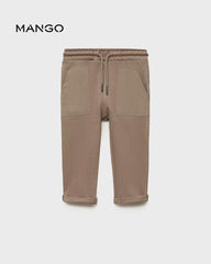 MANGO MEDIUM BROWN COTTON JOGGER TROUSER 87063635