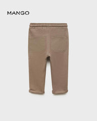 MANGO MEDIUM BROWN COTTON JOGGER TROUSER 87063635