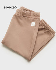 MANGO MEDIUM BROWN ELASTIC WAIST TROUSER