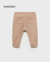 MANGO MEDIUM BROWN ELASTIC WAIST TROUSER