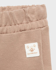 MANGO MEDIUM BROWN ELASTIC WAIST TROUSER