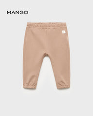 MANGO MEDIUM BROWN ELASTIC WAIST TROUSER