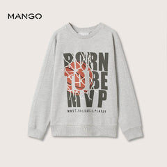 MANGO GREY BORN TO BE MVP PRINTED SWEATSHIRT 2506
