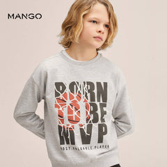MANGO GREY BORN TO BE MVP PRINTED SWEATSHIRT 2506