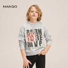 MANGO GREY BORN TO BE MVP PRINTED SWEATSHIRT 2506