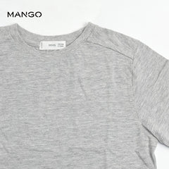 MANGO MEDIUM GREY COTTON T-SHIRT