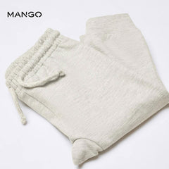 MANGO MEDIUM GREY EMBOSSED EAR JOGGER TROUSER