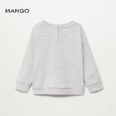 MANGO MEDIUM GREY FISH & FRIENDS COTTON SWEATSHIRT