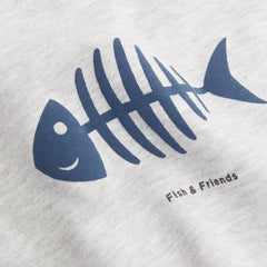 MANGO MEDIUM GREY FISH & FRIENDS COTTON SWEATSHIRT