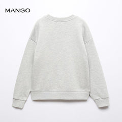 MANGO MEDIUM GREY GOOD TIMES PRINTED SWEATSHIRT 57054007