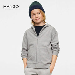 MANGO MEDIUM GREY ZIIPED HOODIE 1030