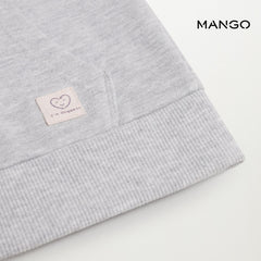 MANGO MEDIUM GREY GIRLS ZIP-UP HOODIE