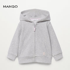 MANGO MEDIUM GREY GIRLS ZIP-UP HOODIE