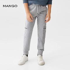 MANGO GREY ZIPPERS COTTON TROUSER 47071277
