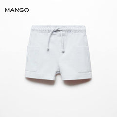 MANGO MINT BLUE ELASTIC WAIST BERMUDA SHORTS 67047917