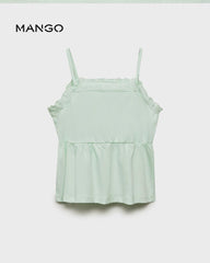 MANGO MINT GREEEN SWISS EMBROIDERY DETAIL TOP