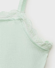 MANGO MINT GREEEN SWISS EMBROIDERY DETAIL TOP