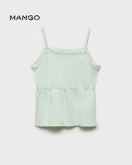 MANGO MINT GREEEN SWISS EMBROIDERY DETAIL TOP