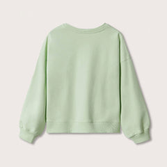 MNG MINT GREEN SISTER MOTIF COTTON BLEND SWEATSHIRT