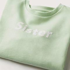 MNG MINT GREEN SISTER MOTIF COTTON BLEND SWEATSHIRT